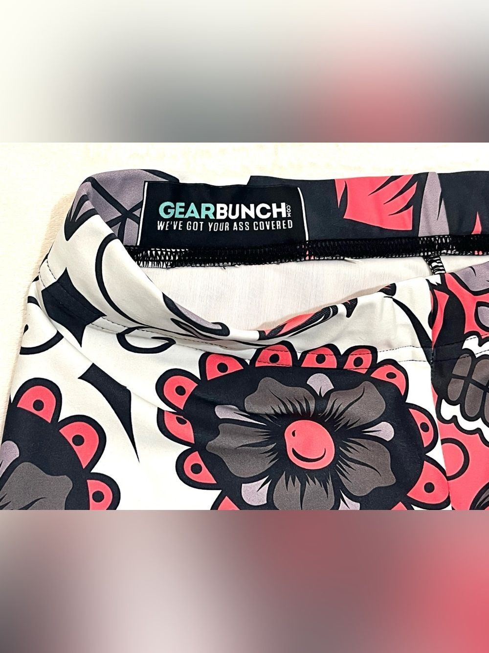 GearBunch Pink White Black Sugar Skull Day of the Dead Women’s Leggings Small - Picture 5 of 16